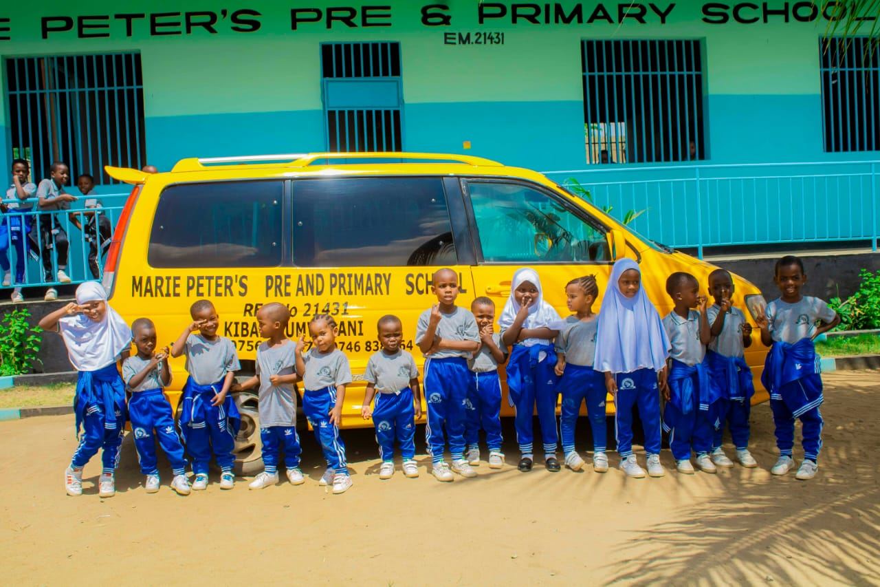 School bus and campus